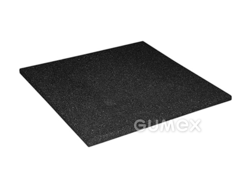Športová elastická dlažba hladká ELASTON-ELTEC, hrúbka 20mm, 500x500mm, plná, recyklovaná guma, čierna